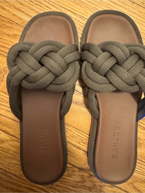 Rothy's Shoes - Rothy's Olive Braided Knot Slide Sandals